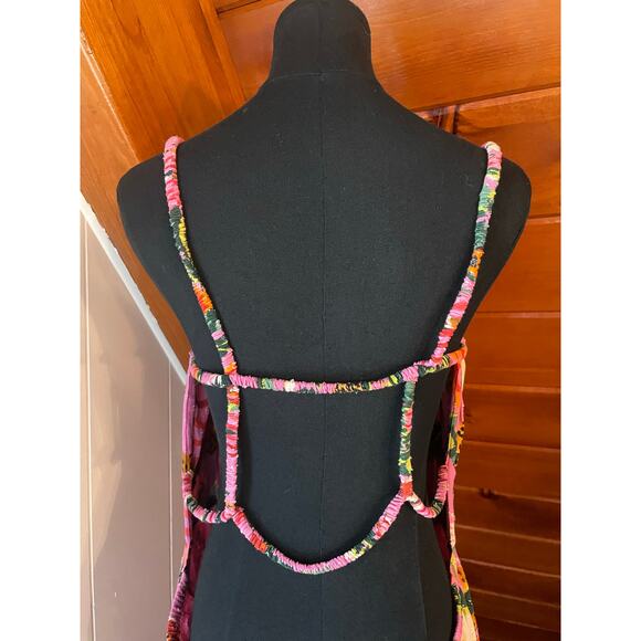 NWT Farm Rio Leopard Forest Cotton Backless Midi Dress sz XL - Picture 8 of 10